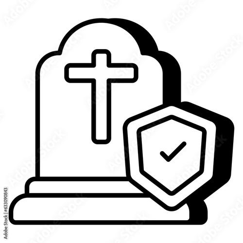A unique design icon of grave insurance