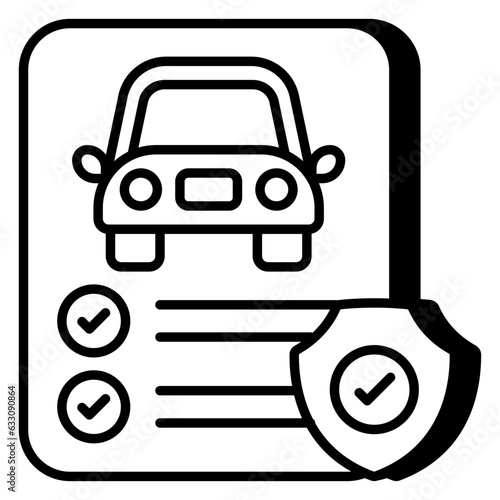 Editable design icon of auto insurance policy