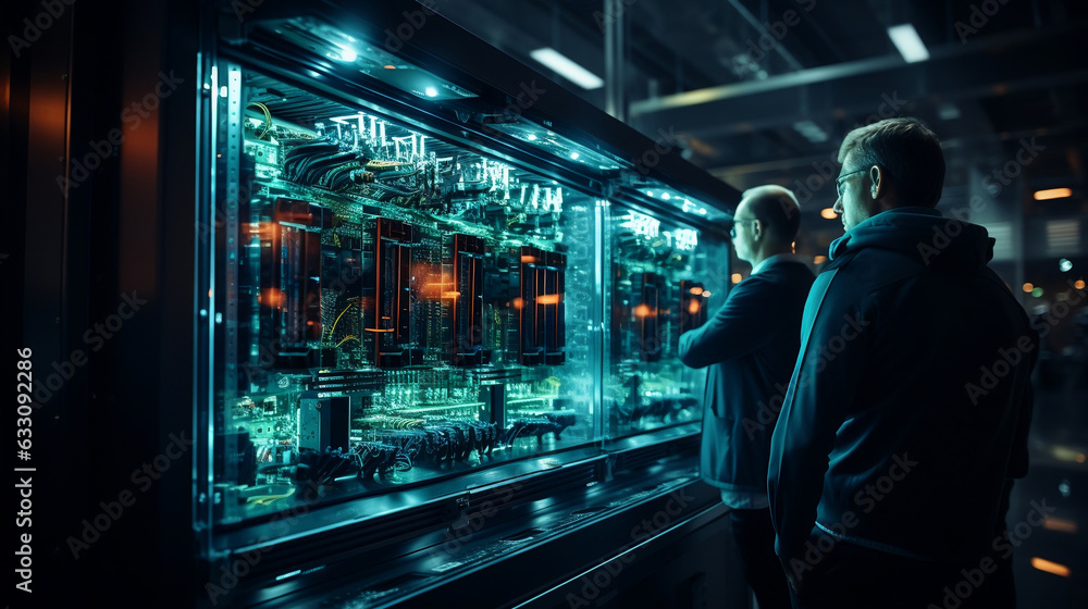 Engineers in Datacenter, techs in Datacenter, AI generated, Machine Learning. Engineers in Datacenter, techs in Datacenter, AI generated, Machine Learning.
