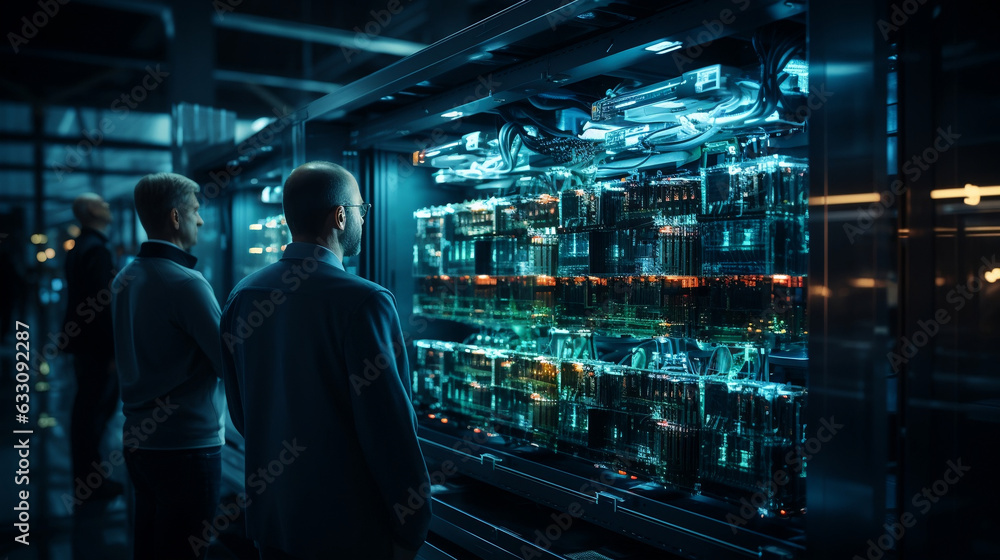 Techs in Datacenter, Engineers in Datacenter, AI generated, Machine Learning. Techs in Datacenter, Engineers in Datacenter, AI generated, Machine Learning.