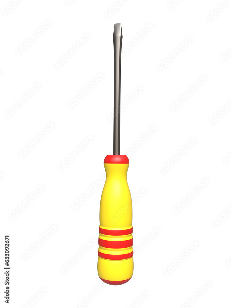 Fototapeta premium 3d Realistic screwdriver rendering, electronic repair tool