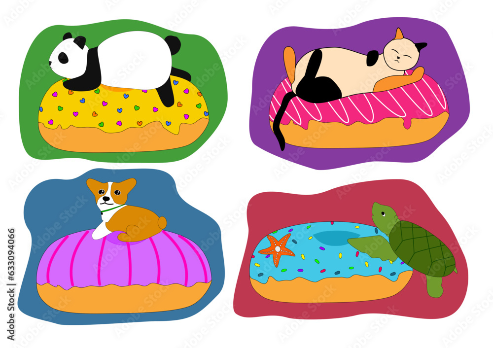 Animals on donuts Animals on donuts