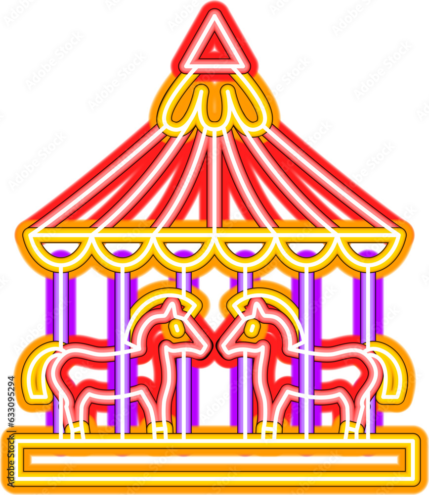 Carousel Horses Neon Sign. Vector Illustration of Entertainment Festival Glowing Symbol. SVG Carousel Horses Neon Sign. Vector Illustration of Entertainment Festival Glowing Symbol. SVG