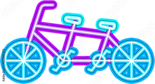 Bike for Two Neon Sign. Vector Illustration of Entertainment Festival Glowing Symbol. SVG