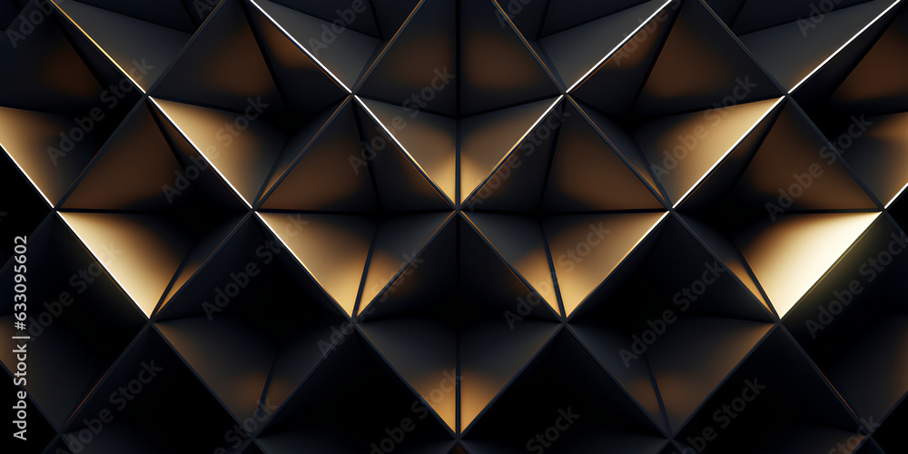 3D render, abstract geometric background, futuristic technology, gold on black background, glowing yellow color 3D render, abstract geometric background, futuristic technology, gold on black background, glowing yellow color