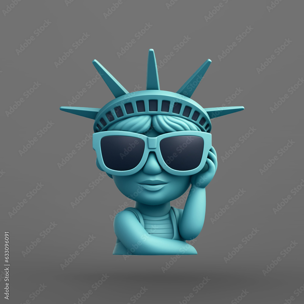  3d funny Liberty Statue render