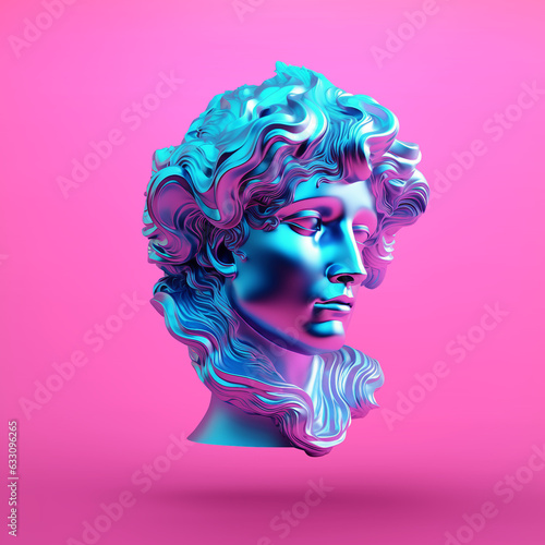 3d head statue holographic ilustration © Florin