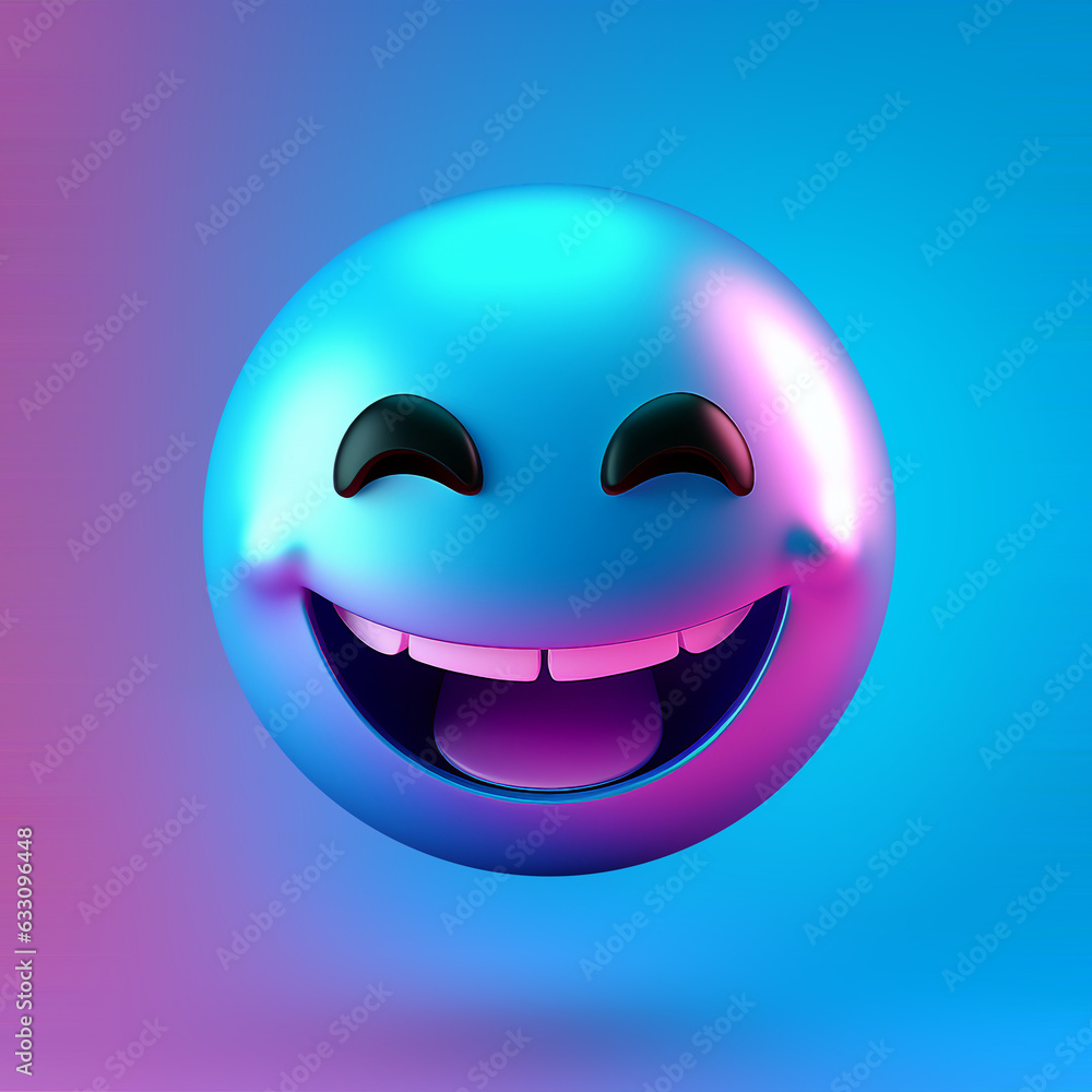 3d Emoji holographic illustration 3d Emoji holographic illustration
