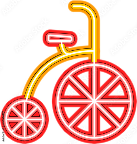 Circus Bicycle Neon Sign. Vector Illustration of Entertainment Festival Glowing Symbol. SVG