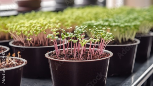 microgreens in pots - created using generative AI tools