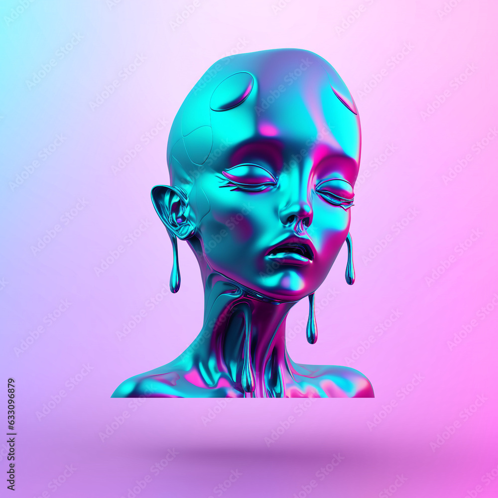 3d Alien head holographic ilustration
3d Alien head holographic ilustration