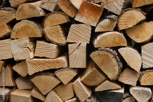 wooden blocks of firewood.