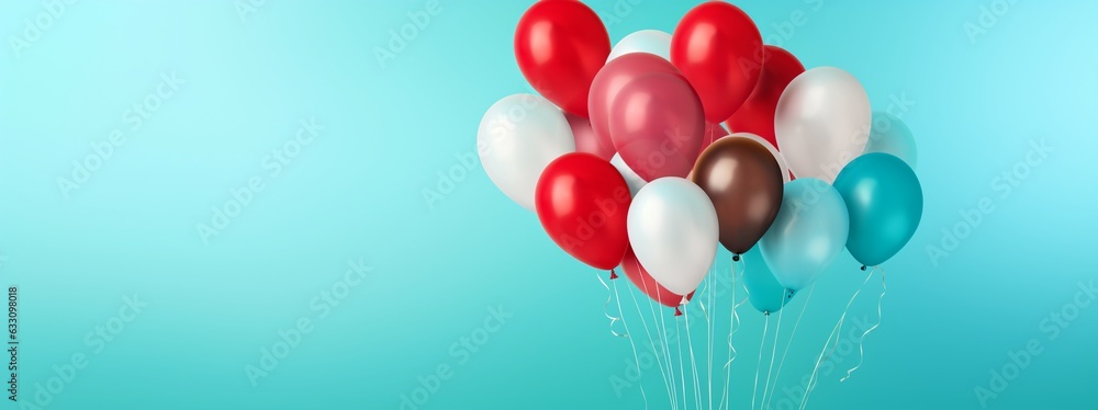 Bunch of bright balloons and space for text against color background Bunch of bright balloons and space for text against color background
