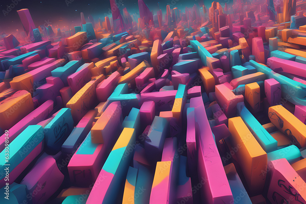 Obraz premium Abstract Rows of Colorful Patterns