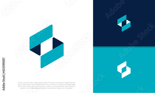 Initials S logo design. Initial Letter Logo. Innovative high tech logo template.	 photo