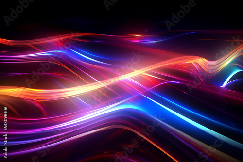 abstract neon waves gradient on black background