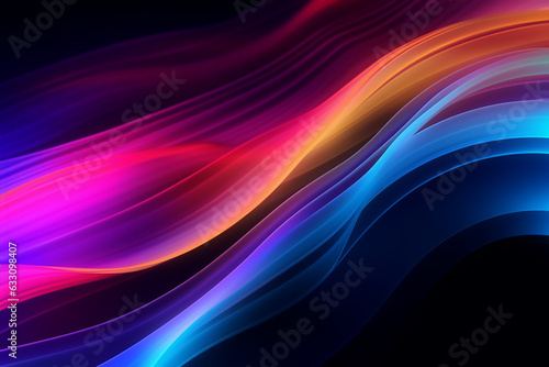 abstract neon waves gradient on black background