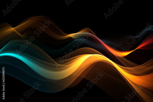 abstract waves gradient on black background
