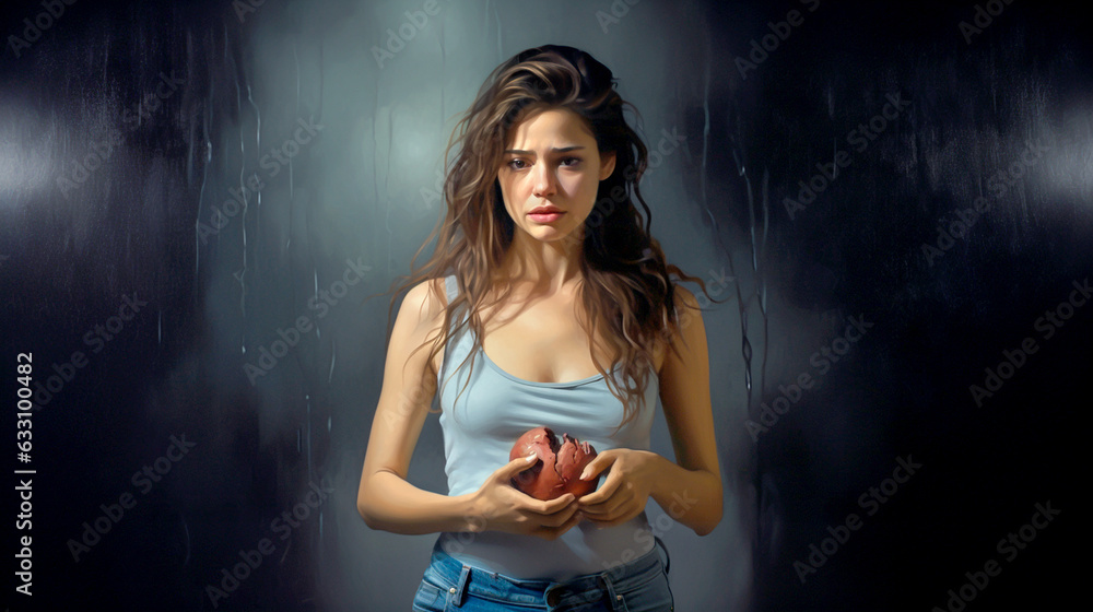 portrait of a woman in dress sensuality broken heart portrait of a woman in dress sensuality broken heart