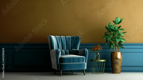 chair in the room interior luxury armchair vintage background wallpaper photo studio