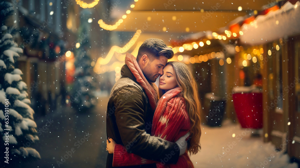 couple in the night romantic wallpaper together Christmas  love