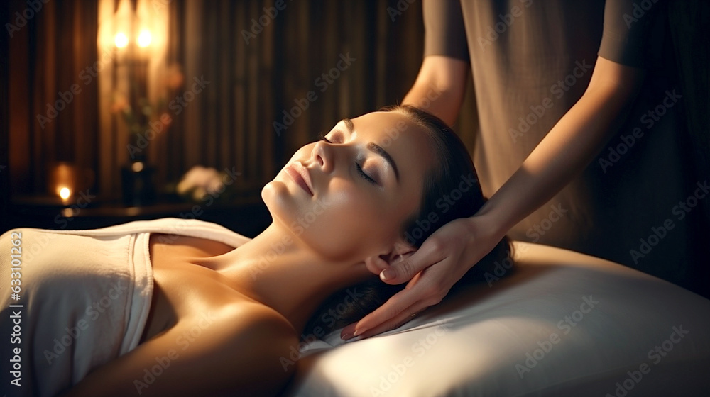 Obraz premium portrait of a woman relaxation spa