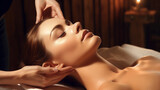 portrait of a woman relaxation spa salon  massage