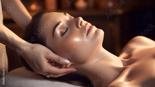 portrait of a woman relaxation spa salon massage