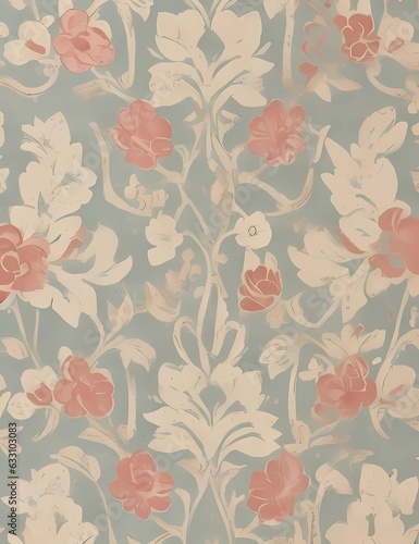 Wallpaper Mural Vintage Wallpaper Floral Pattern of 18th Century Torontodigital.ca