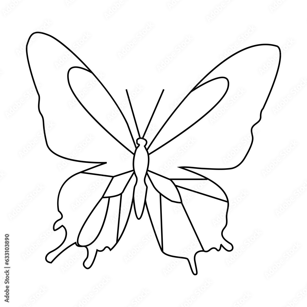 Continuous one line drawing of butterfly bird vector illustration design Continuous one line drawing of butterfly bird vector illustration design