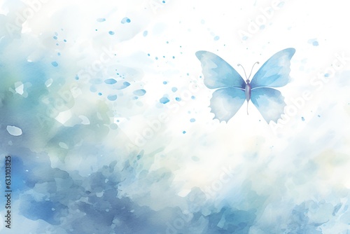 Blue butterflies, generative ai © progressman