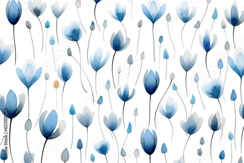 Blue flowers, generative ai