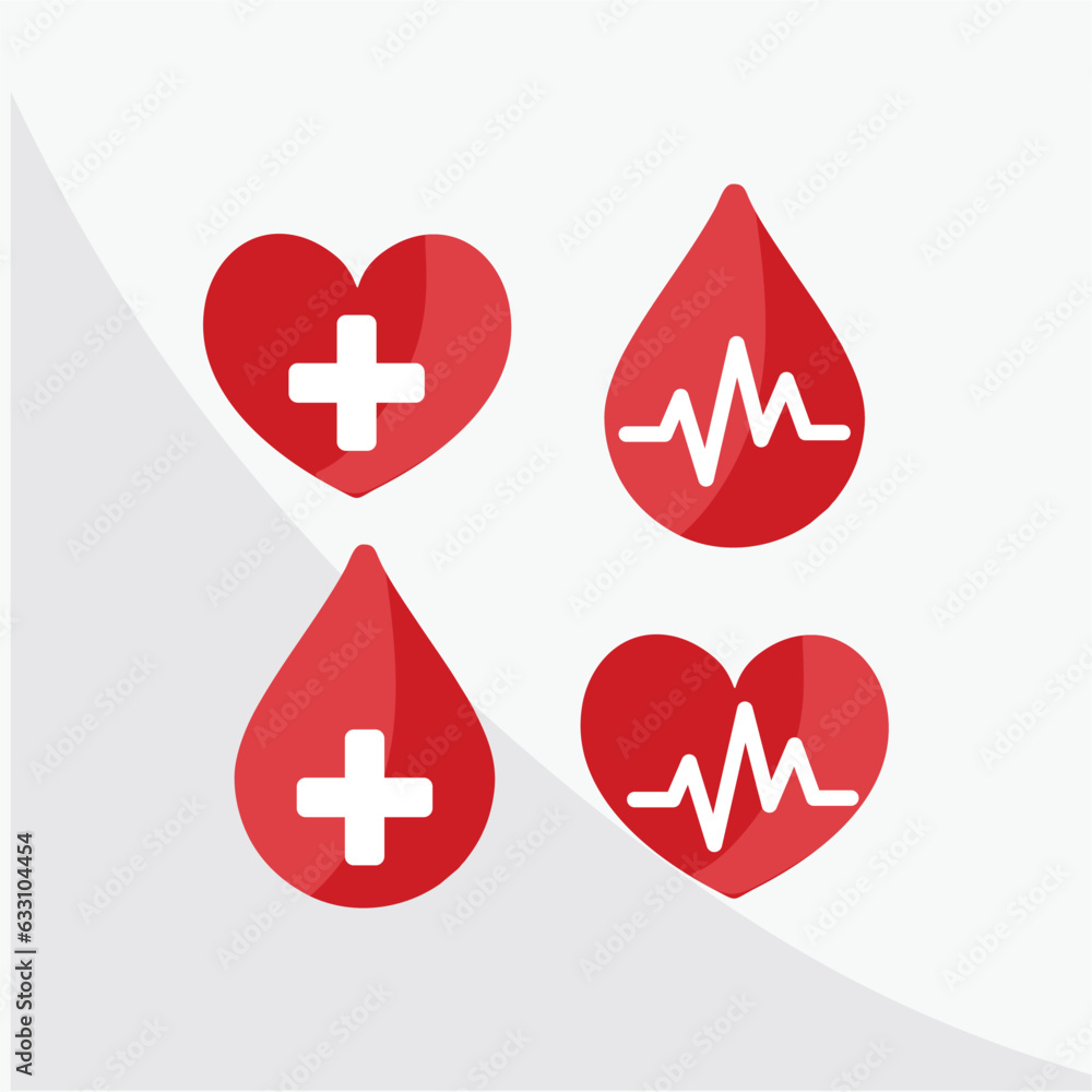Obraz premium Heart and drop of blood blood donation heartbeat - blood donation campaign - doacao de sangue