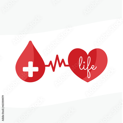 Heart and a drop of blood symbolizing life blood donation - blood donation campaign - doacao de sangue
