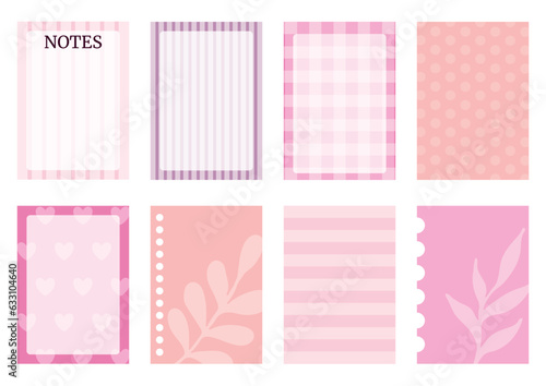 Pink weekly planner stickers set for agenda, notebook, diary.
