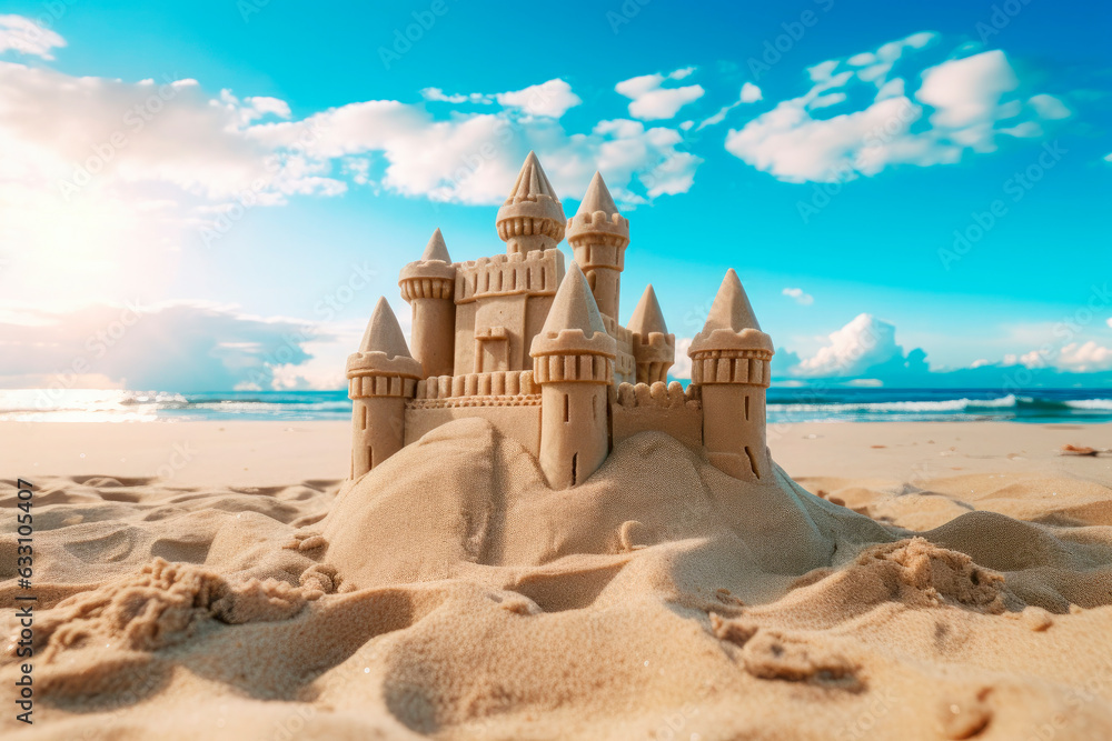 medieval castle made with sand on the beach medieval castle made with sand on the beach