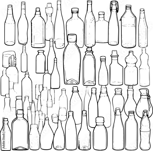 wine bottles set