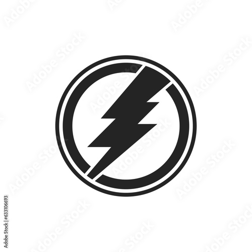 Lightning icon,a thunder strike flat vector illustration,energy symbol logo isolated on a white background.