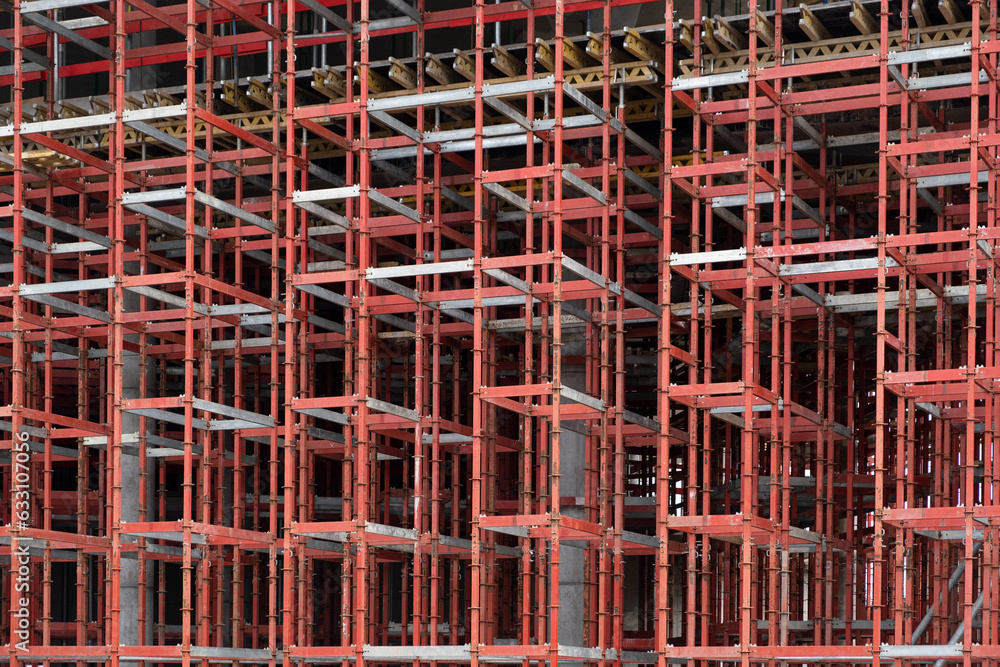 Assembled scaffolding Construction Technology for Tall Buildings reinforce concrete of build skyscraper