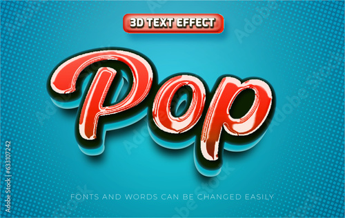 Pop funk 3d editable text effect style
