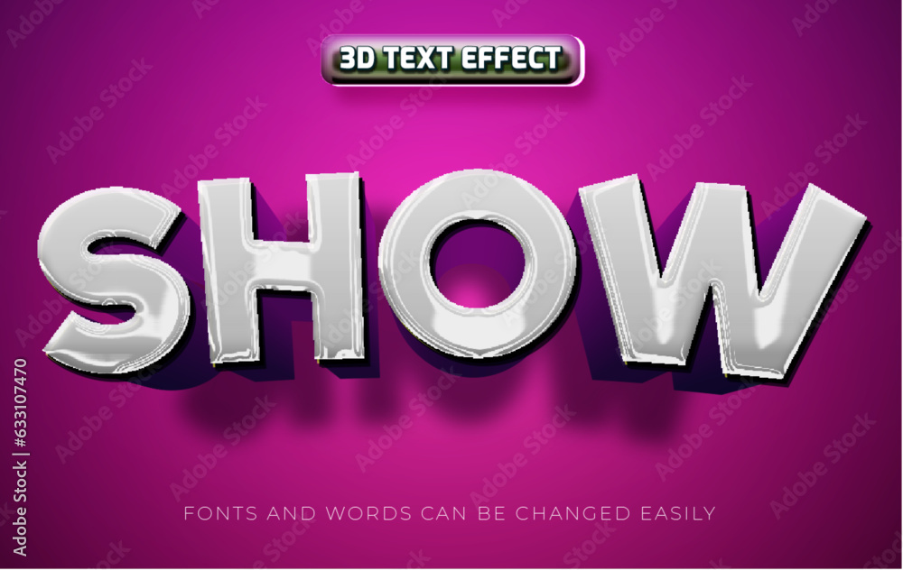 Show headline 3d editable text effect