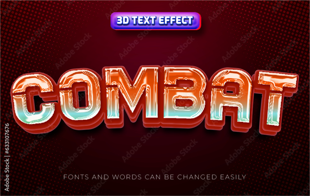 Fototapeta premium Combat 3d gaming editable text effect style