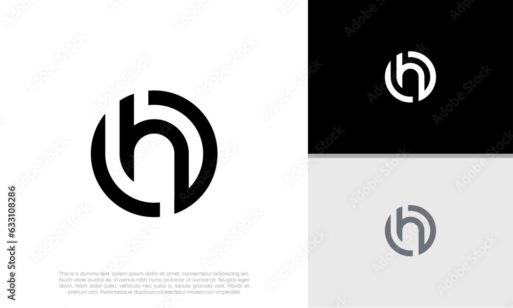 Initials H logo design. Initial Letter Logo. Innovative high tech logo template. Initials H logo design. Initial Letter Logo. Innovative high tech logo template.