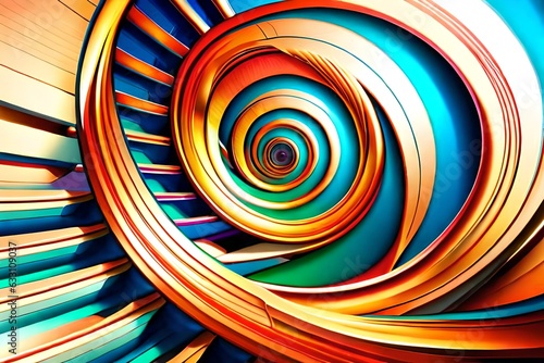 Abstract art rainbow circles swirl colorful pattern music grunge background illustration