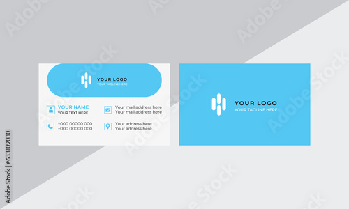 Black and blue modern creative business card and simple clean template vector design