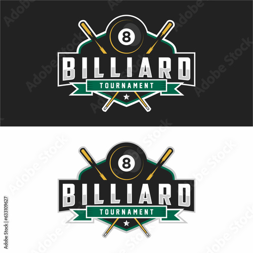 Billiard Sports Team Club Logo Championship Tournament Template Vector