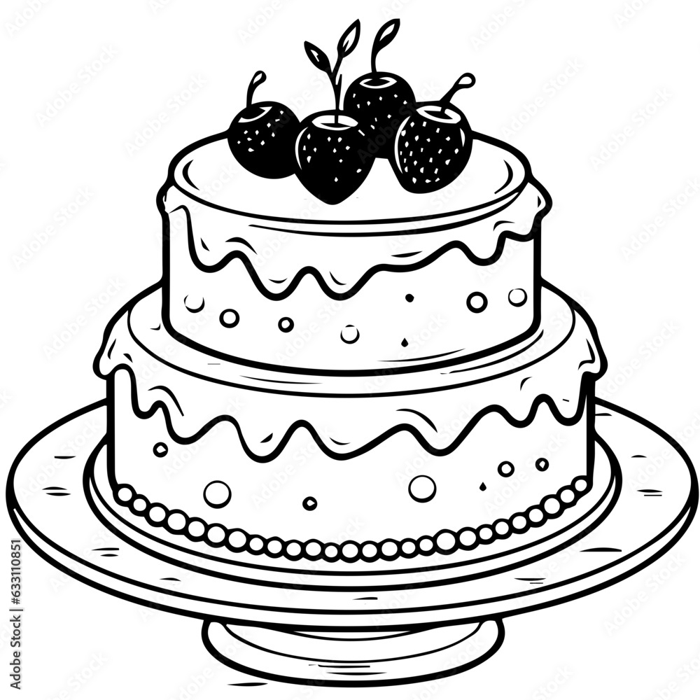 birthday cake outline drawing birthday cake outline drawing