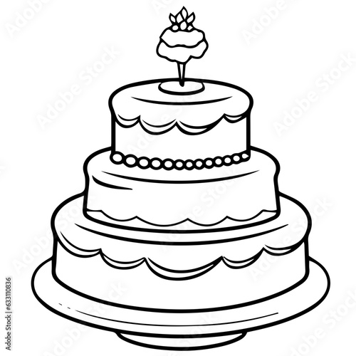 birthday cake outline drawing © DLC Studio