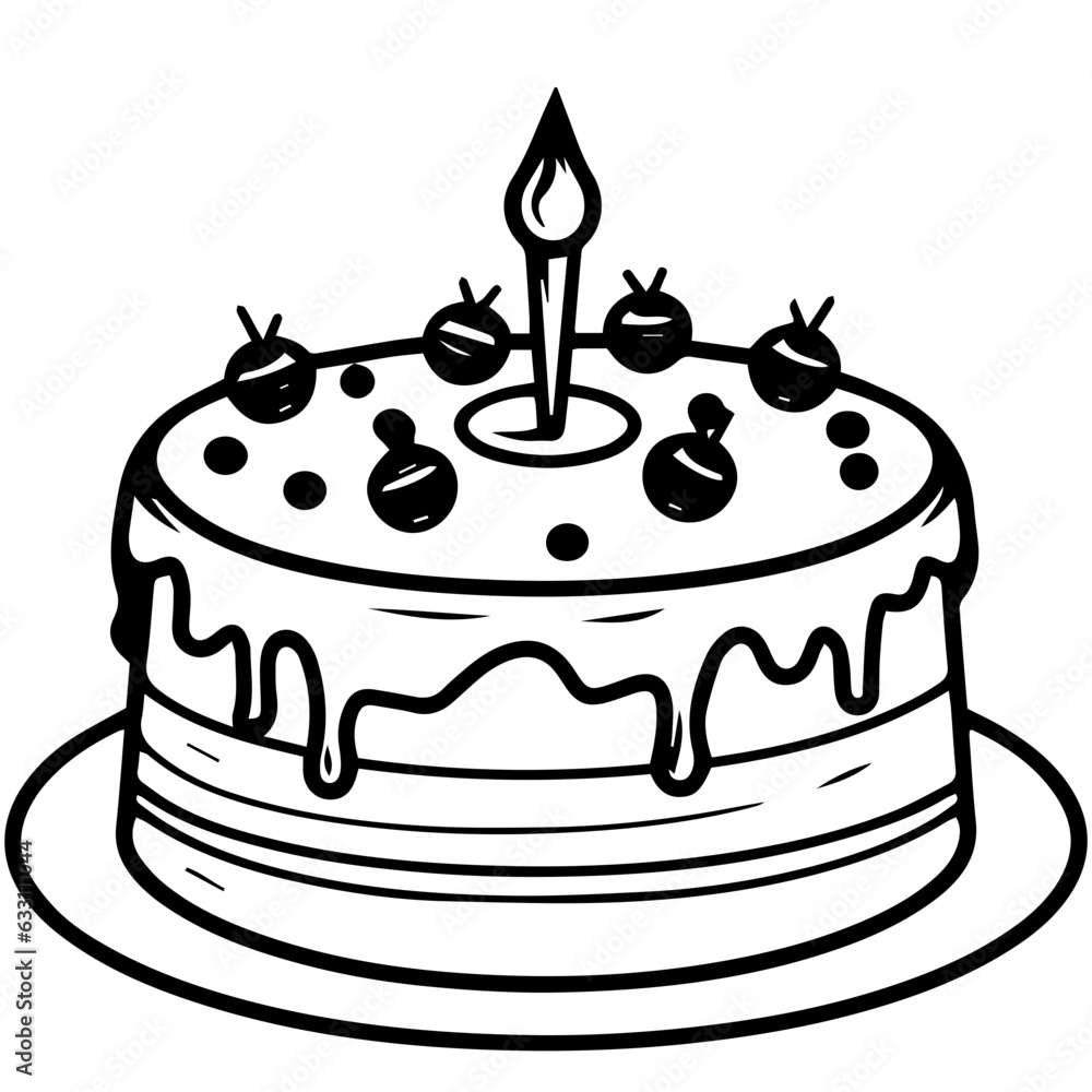 birthday cake outline drawing birthday cake outline drawing
