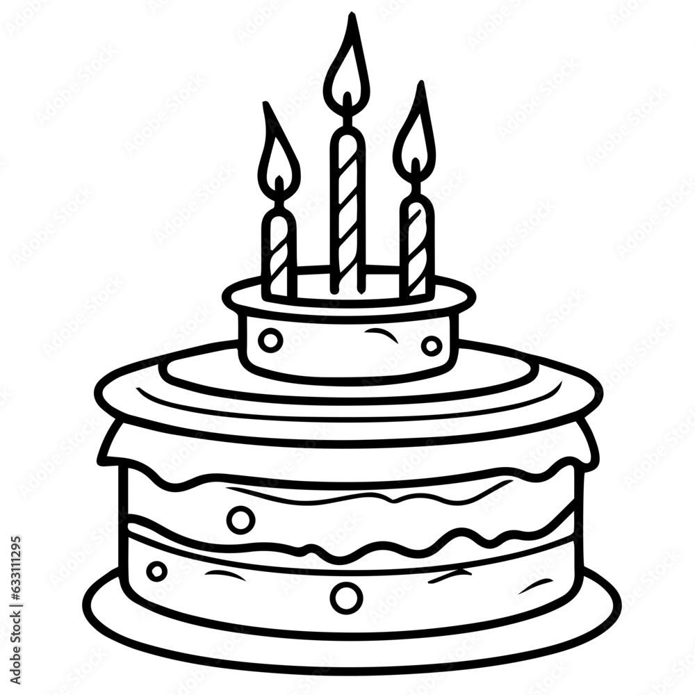 birthday cake outline drawing birthday cake outline drawing